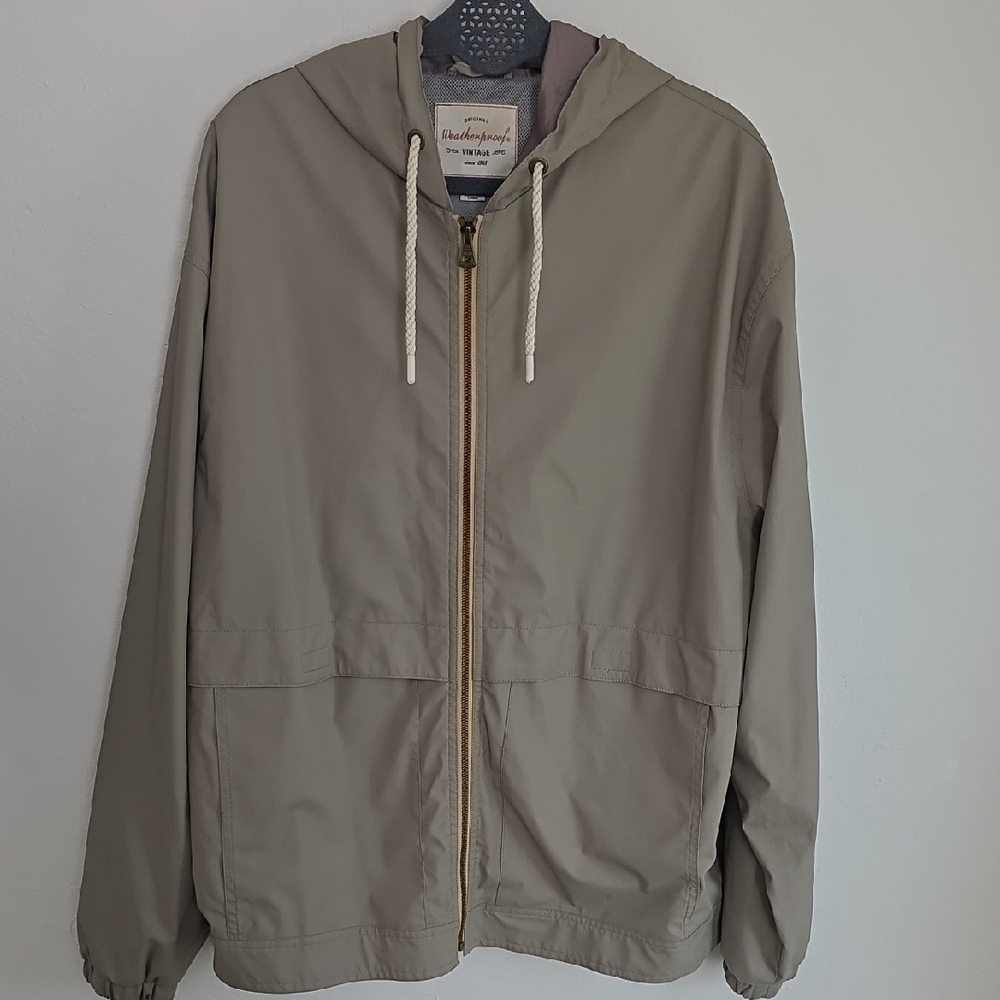 Weatherproof Men's Tan Hooded Windbreaker